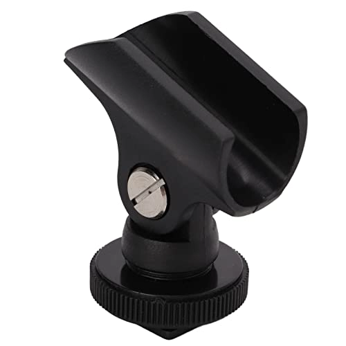 Microphone Clip Holder - Adjustable 1/4 inch Cold Shoe Mount