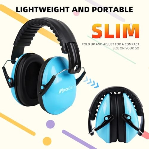 Kids Ear Protection Earmuffs - SNR 27dB Black Blue