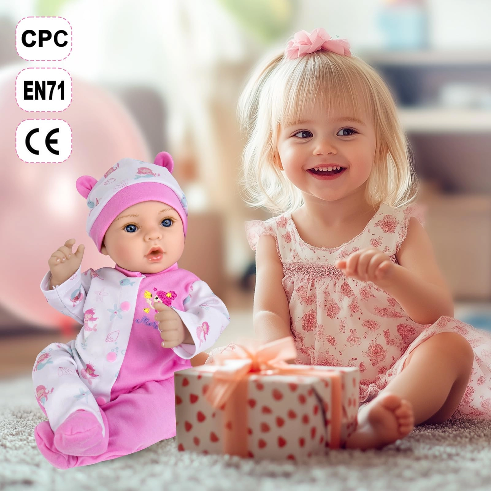 Reborn Baby Doll - 18 inch Newborn Girl Pink Outfit Ages 3+