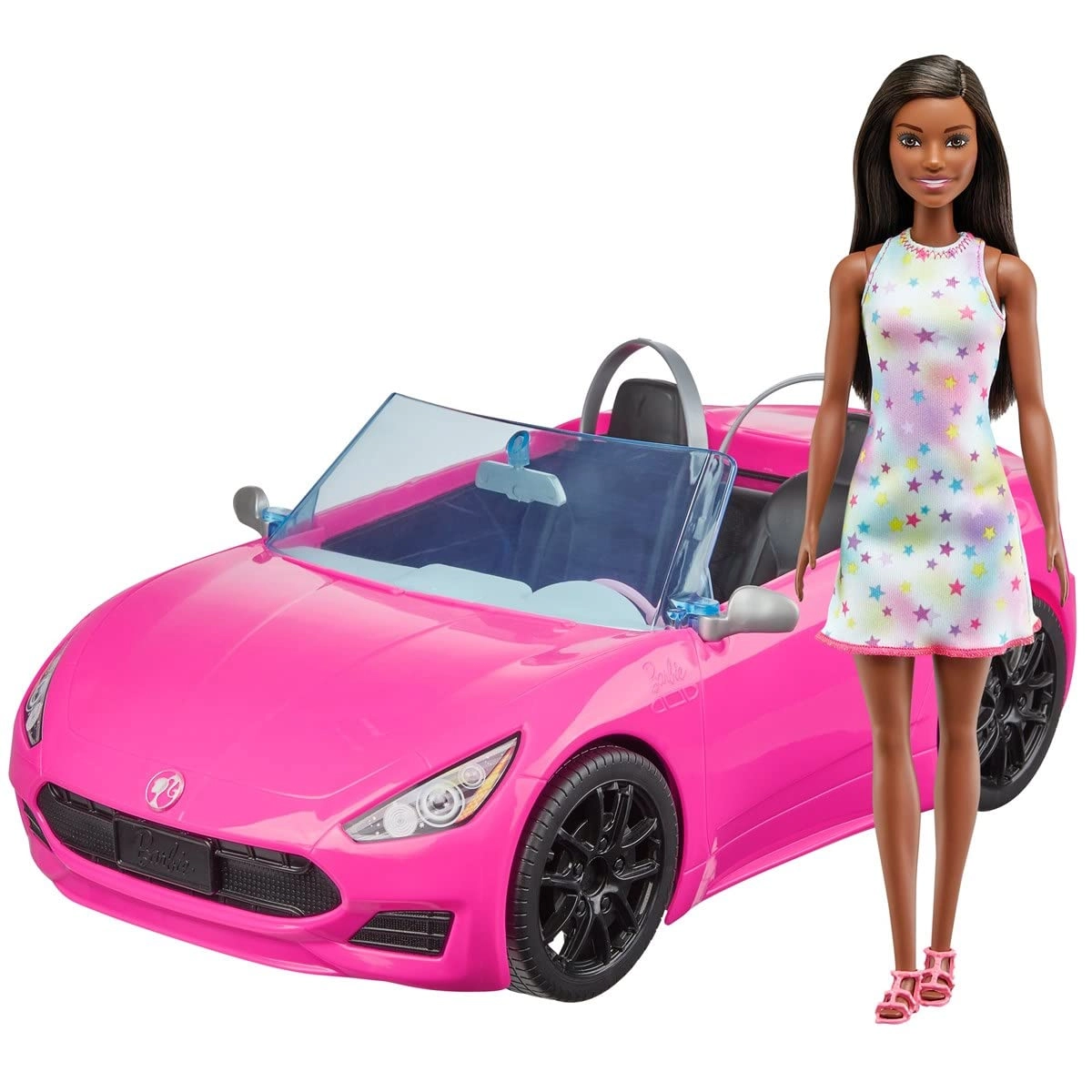 Barbie Convertible Car + Brunette Doll