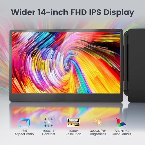 Portable Monitor - B0CD7HS1KM 14 Inches 1920 x 1080 Pixels