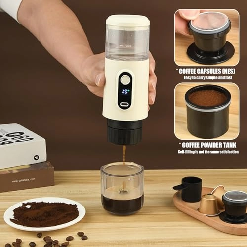 Portable Electric Espresso Machine - 2-IN-1 USB-C LCD Self-Heating