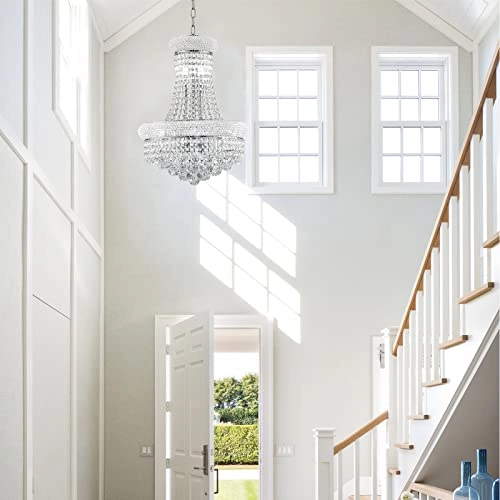 10 - Light Unique Empire Crystal Chandelier - Dimmable