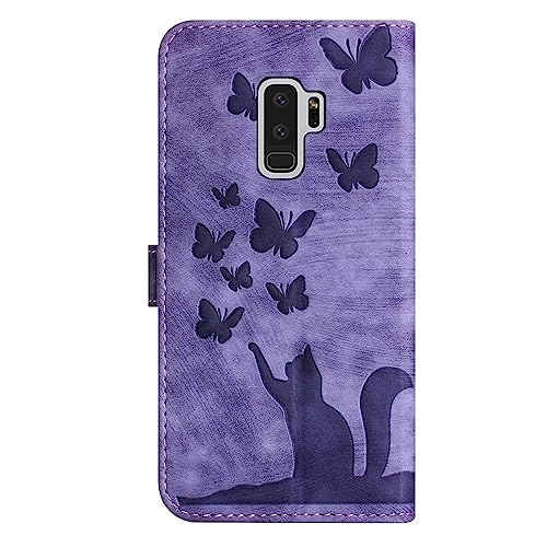 Cute Cat Case Wallet Flip Cover for Samsung Galaxy S9 Plus