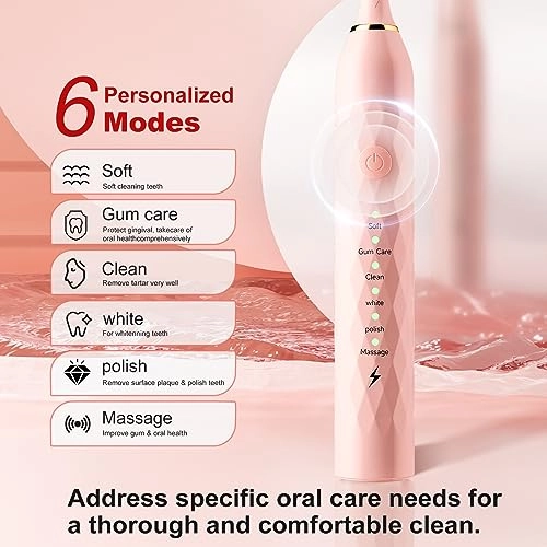 Electric Toothbrush - 2 Pack 12 Heads IPX7 Waterproof