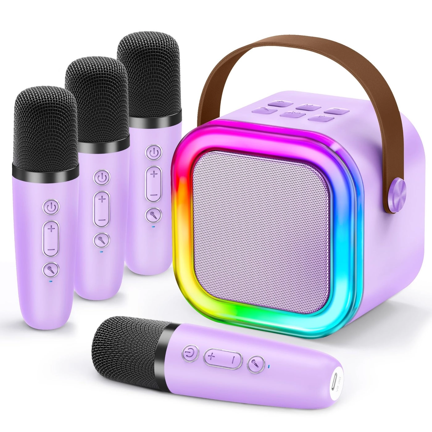 Mini Karaoke Machine - 4 Wireless Mics