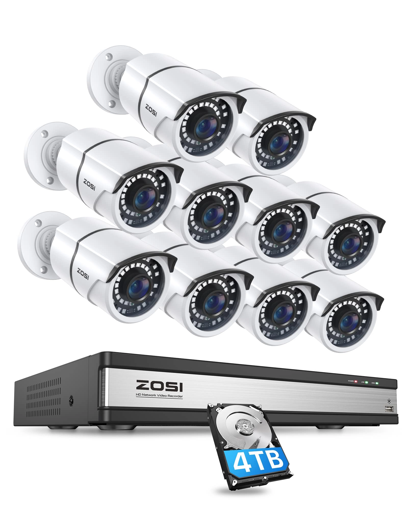 Zosi 4K POE Security Camera System - 16 channels