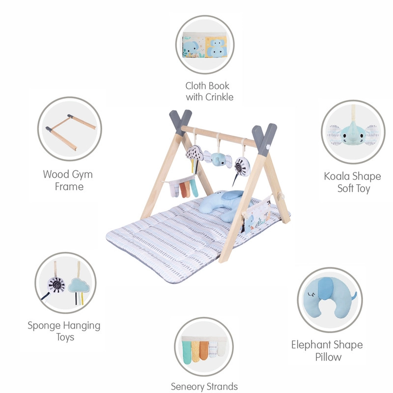 Nyra Wooden Activity Play Gym - Elephant 0 month