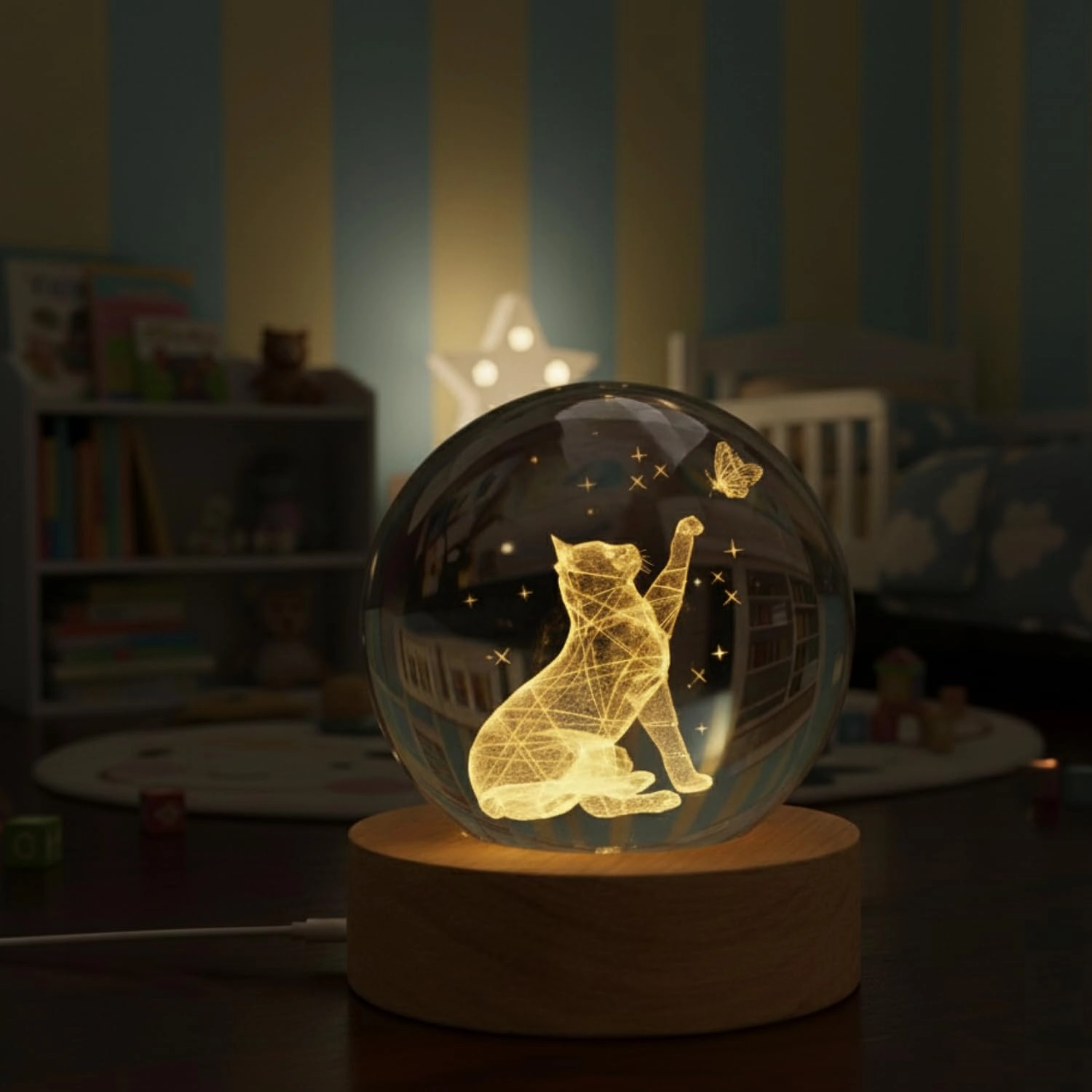 RLK TRADING, RLK TRADING Universe Crystal Ball - Solar Powered Transparent