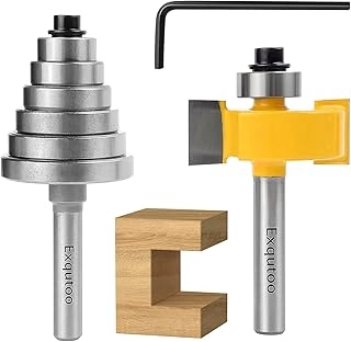 Exqutoo Rabbet Router Bit Set - 1/8",1/4",5/16"3/8",7/16",1/2" 1/4 Inch 6
