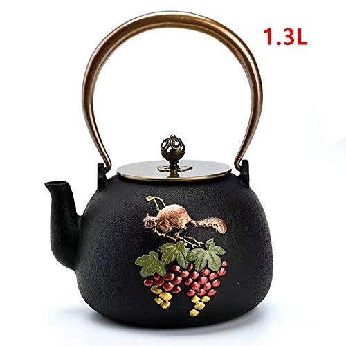 Trottubin Cast Iron Kettle Teapot - Iron Ceramic Stainless Steel Copper Cast Iron 1200 ml