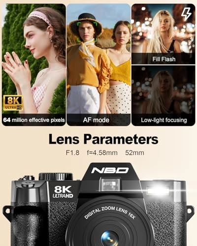 64MP Digital Camera - 4K 16X Zoom