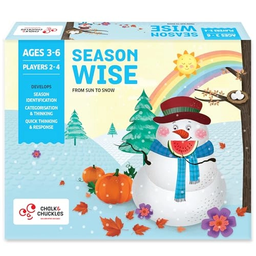 CHALK AND CHUCKLES Season Wise Board Game Seasons, Sorting & Weather - 3-6 years 43 pieces