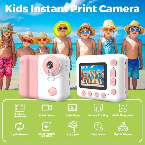 Mini HD Sports Camera - 1080p Instant Printing