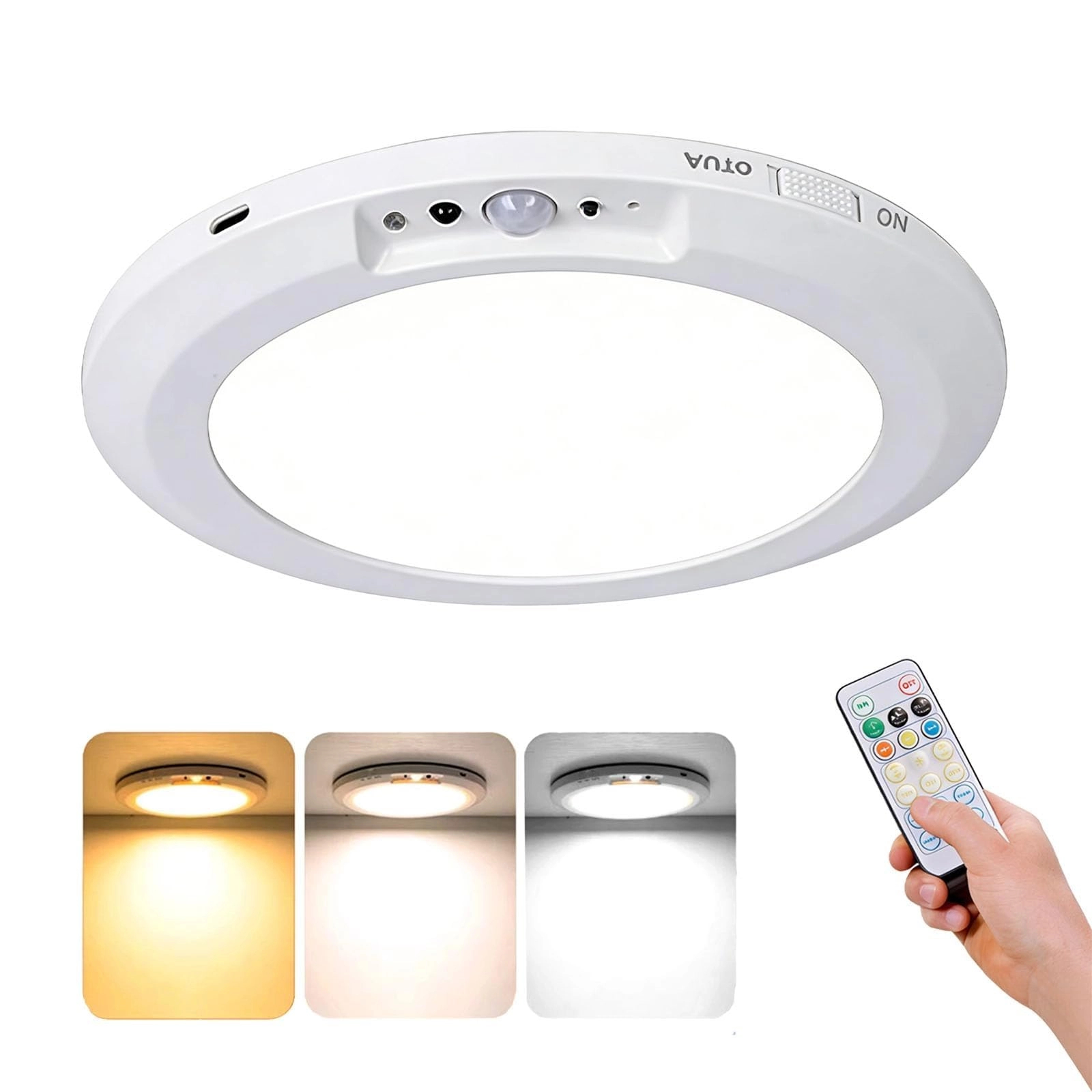 Motion Sensor Ceiling Light - 3 color temperatures Dimmable