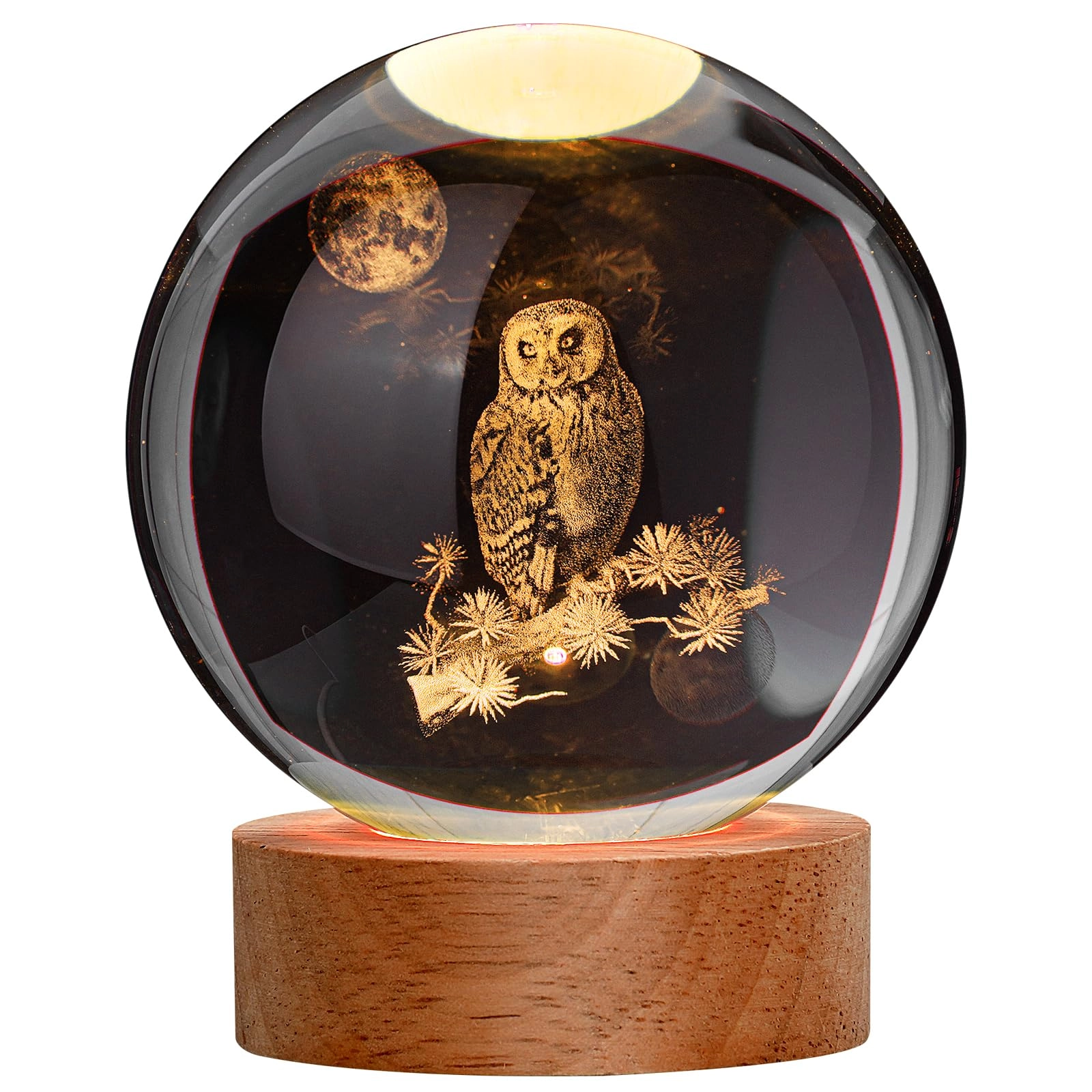 janarary Owl Crystal Ball Night Light - 16 Color Changing Remote Control
