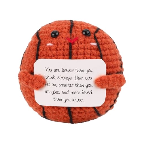 Crochet Positive Basketball Doll - 6.5 x 6.5 x 6.4 cm
