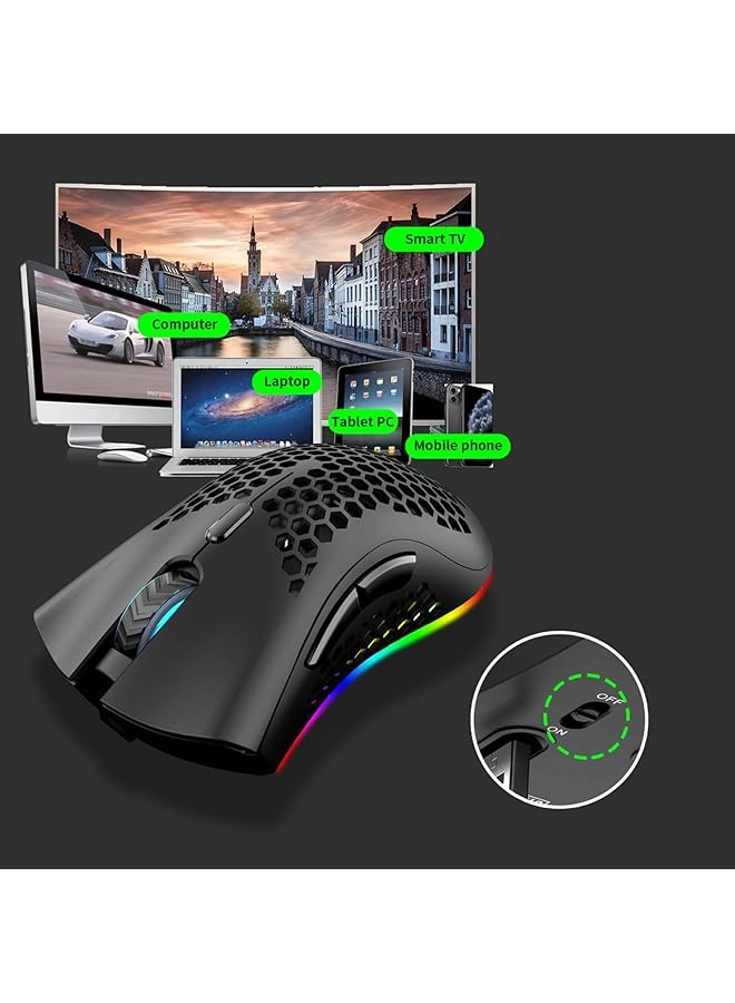 Ergonomic RGB Wireless Gaming Mouse - Wireless