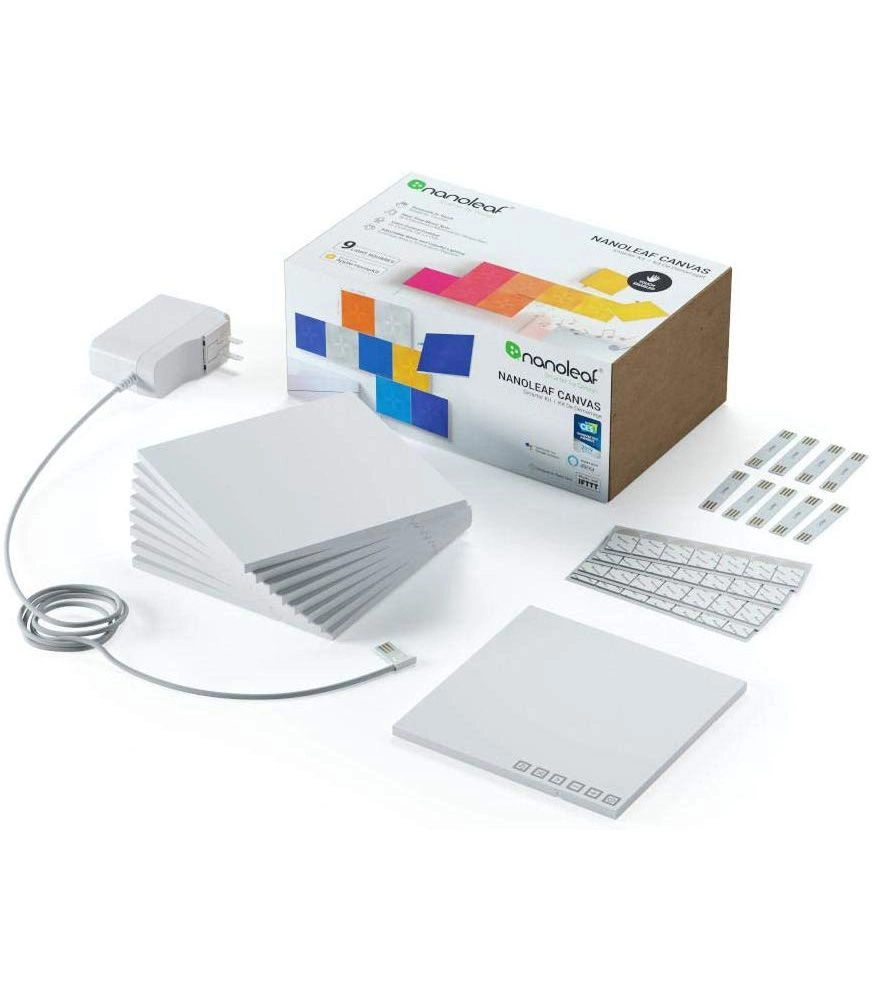 Nanoleaf Rhythm Sensitive Light Panels Smarter Kit - 9 Square Panels
