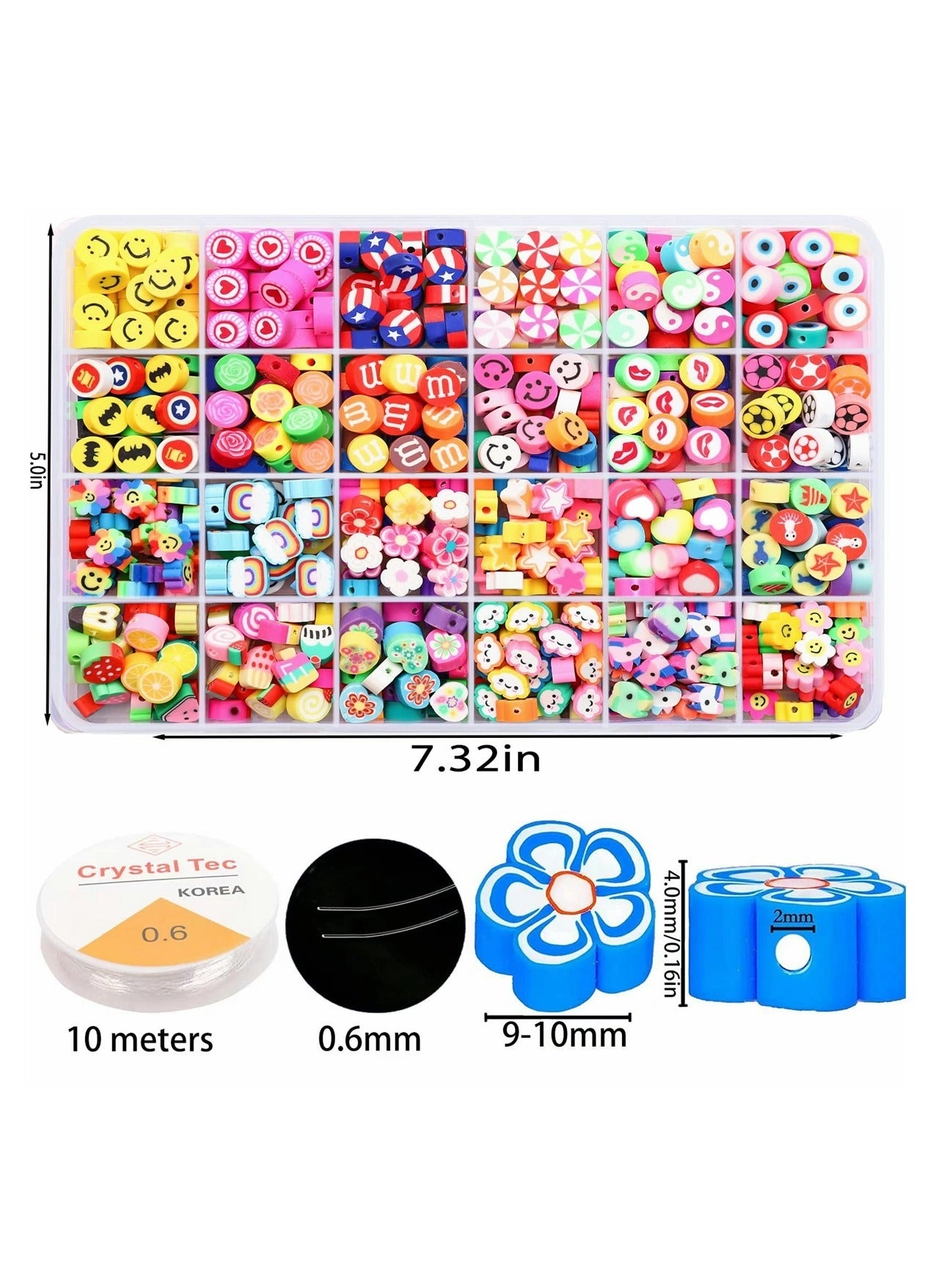 Polymer Clay Beads - 360 Pieces 24 Styles