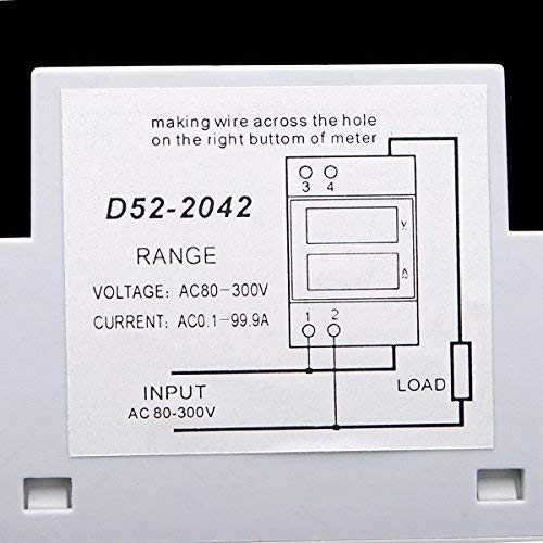 Din Rail AC LED Dual Display Volt Meter Ammeter - AC 80-300V AC 0.2-99.9A
