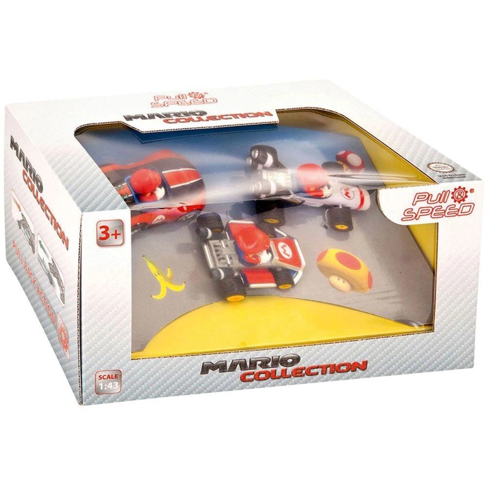 CARERRA TOYS Pull N Speed Mario Kart - 1:43 3 pcs