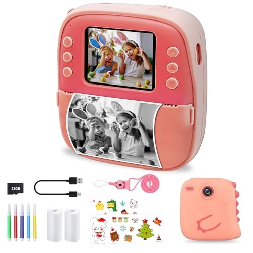 Kids Instant Digital Camera - 32GB 1080P Pink