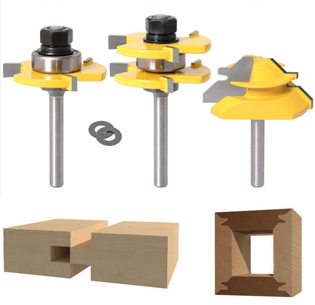 Aplus Lock Miter - 1/4-Inch Shank + Tongue and Groove - 2Pcs