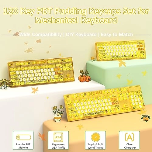 120 Keys PBT Pudding Keycaps Set - ANSI US Layout RF