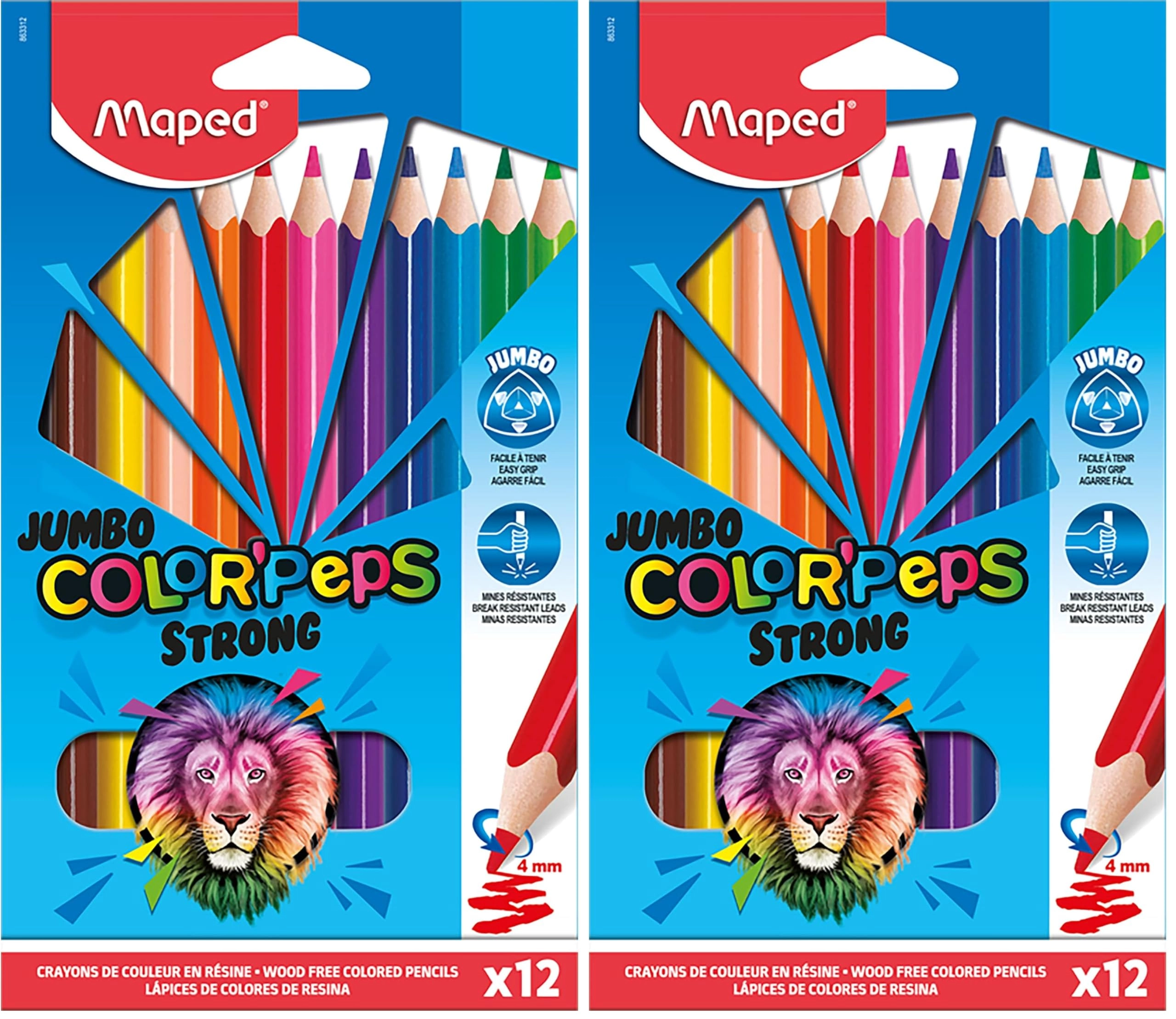 Color'Peps Strong Coloured Pencils - 12 Pcs