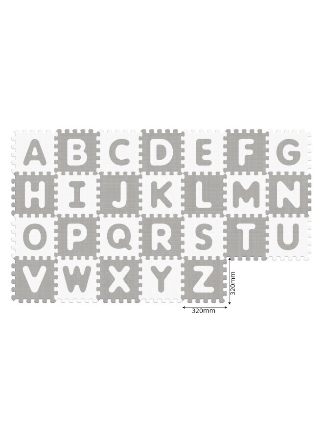 Sunta Antibacterial Alphabet Puzzle Mat - 26-Pieces Grey