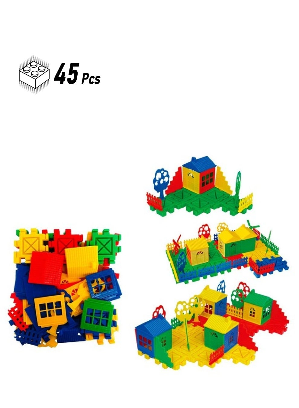 Vibgyor Vibes Home/House Building Blocks - 45 pcs