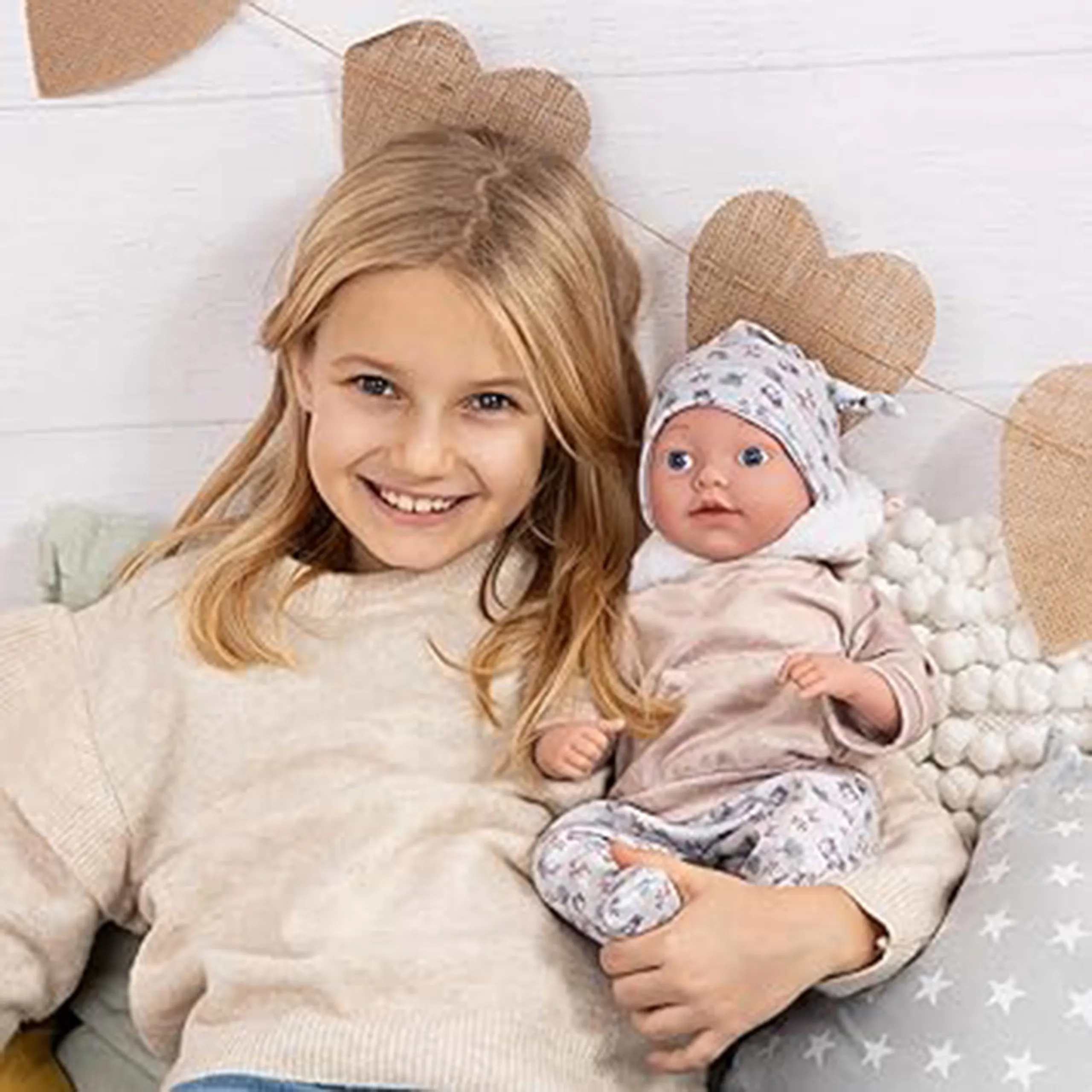 Reborn Baby Doll Playset - 38 cm Pink Ages 18 months+ Set