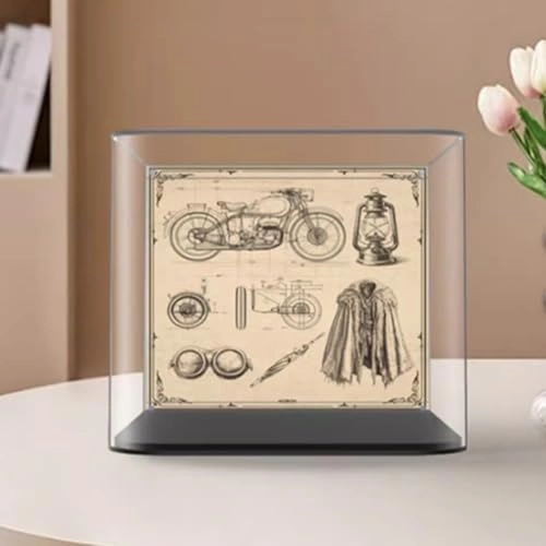 Figures Display Box - 23x23x21cm Acrylic Black Base
