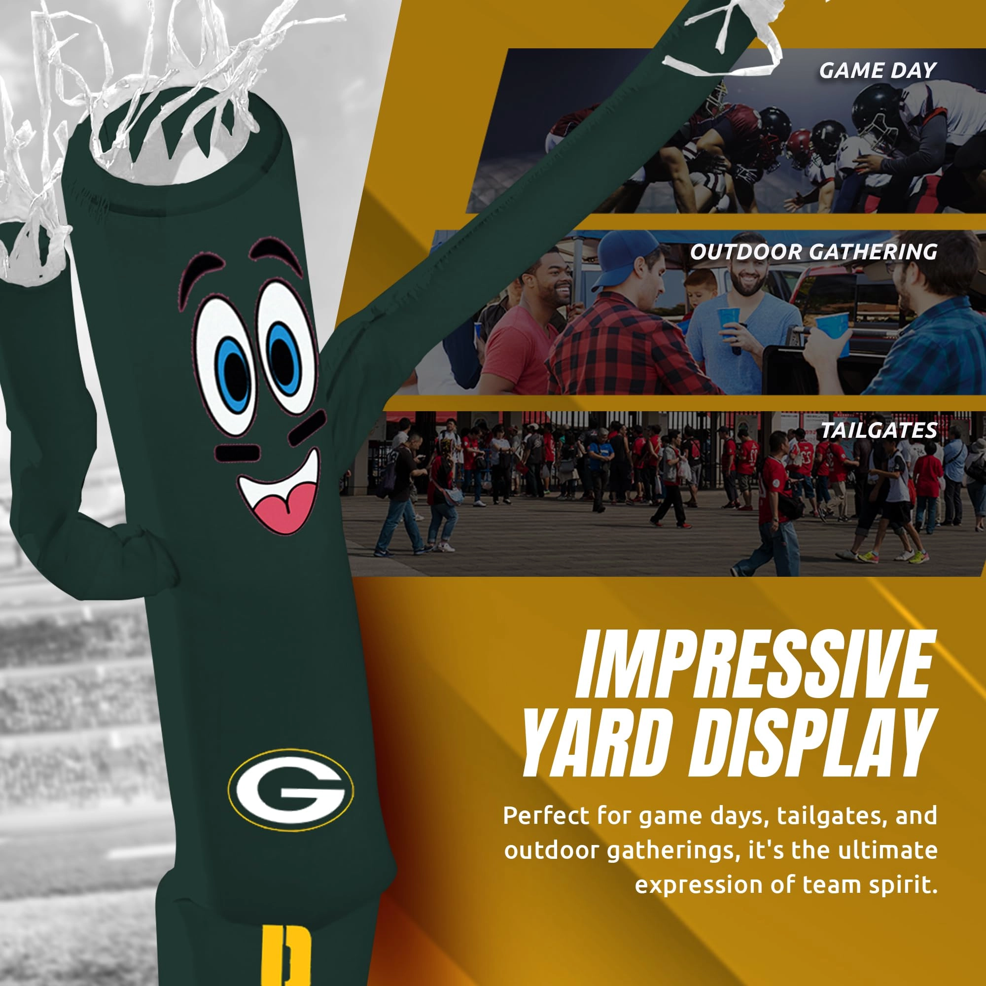 Wacky Waving Inflatable Tube Guy - 8ft Green Bay Packers