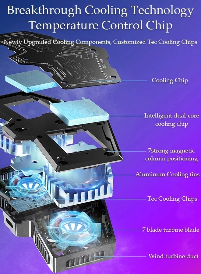 Phone Cooling Fan - Semiconductor Cooling RGB Lights