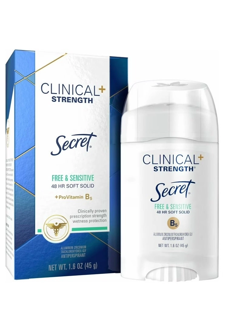 Clinical Strength Invisible Solid Antiperspirant And Deodorant - Free And Sensitive 45 g