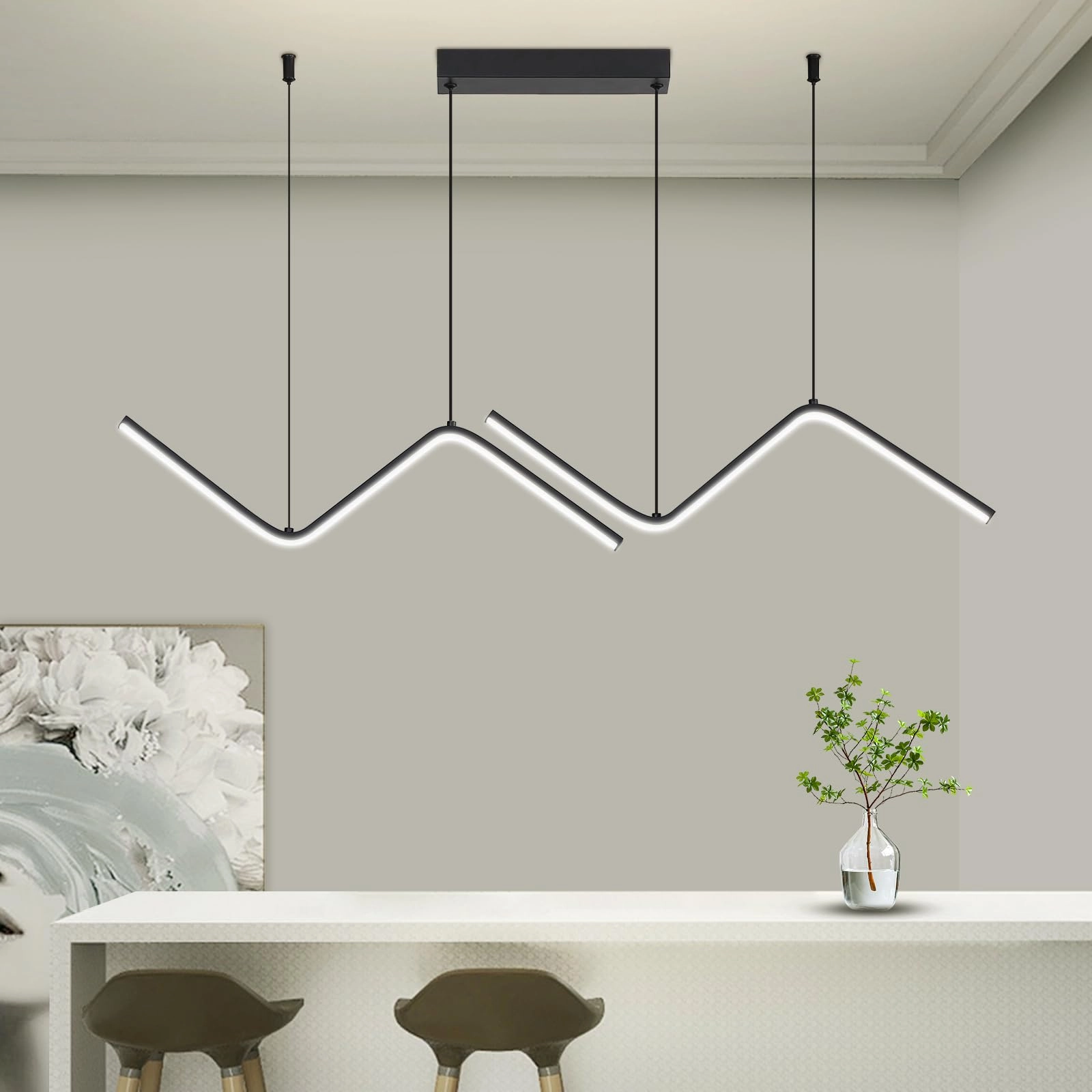 Modern Golden Pendant - 120CM Remote Control Dimmable