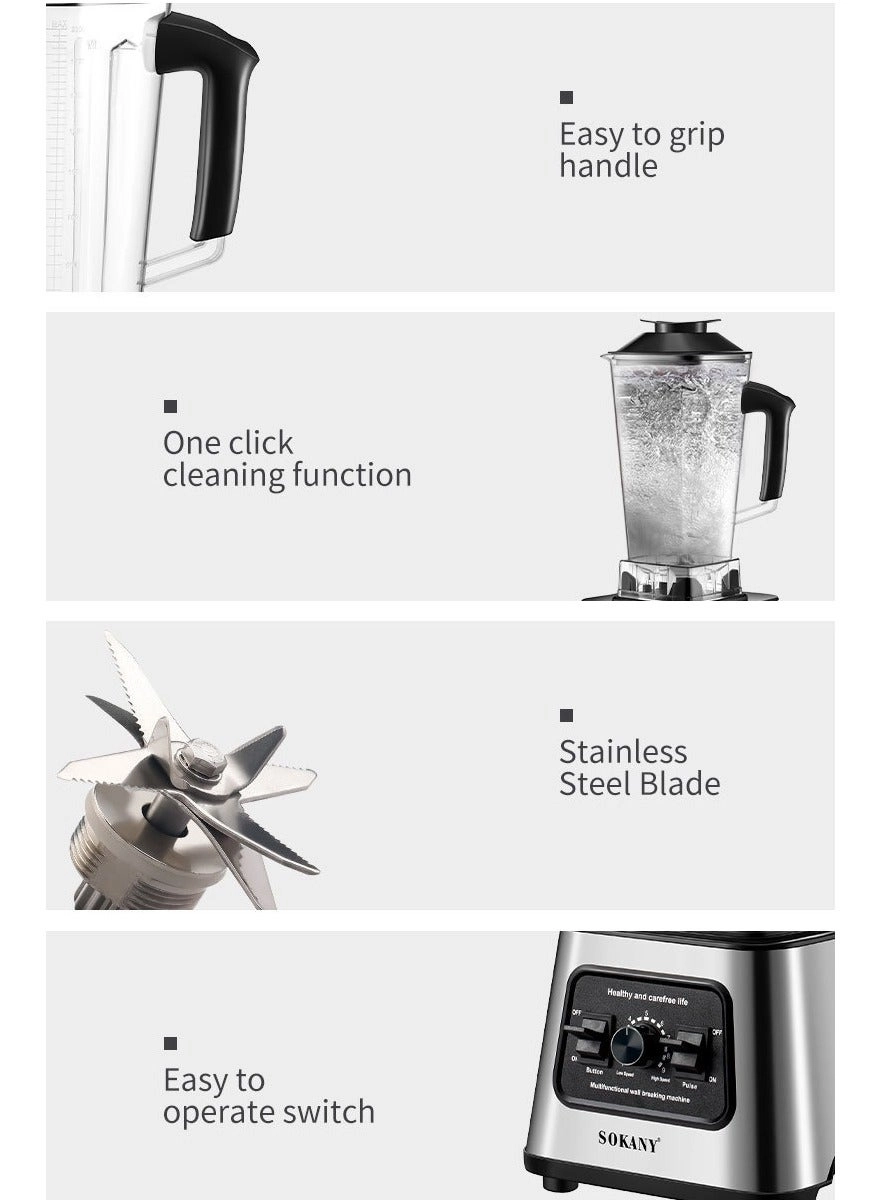 SK-999 - Stainless steel blades Grinder & ice crusher Safety lock