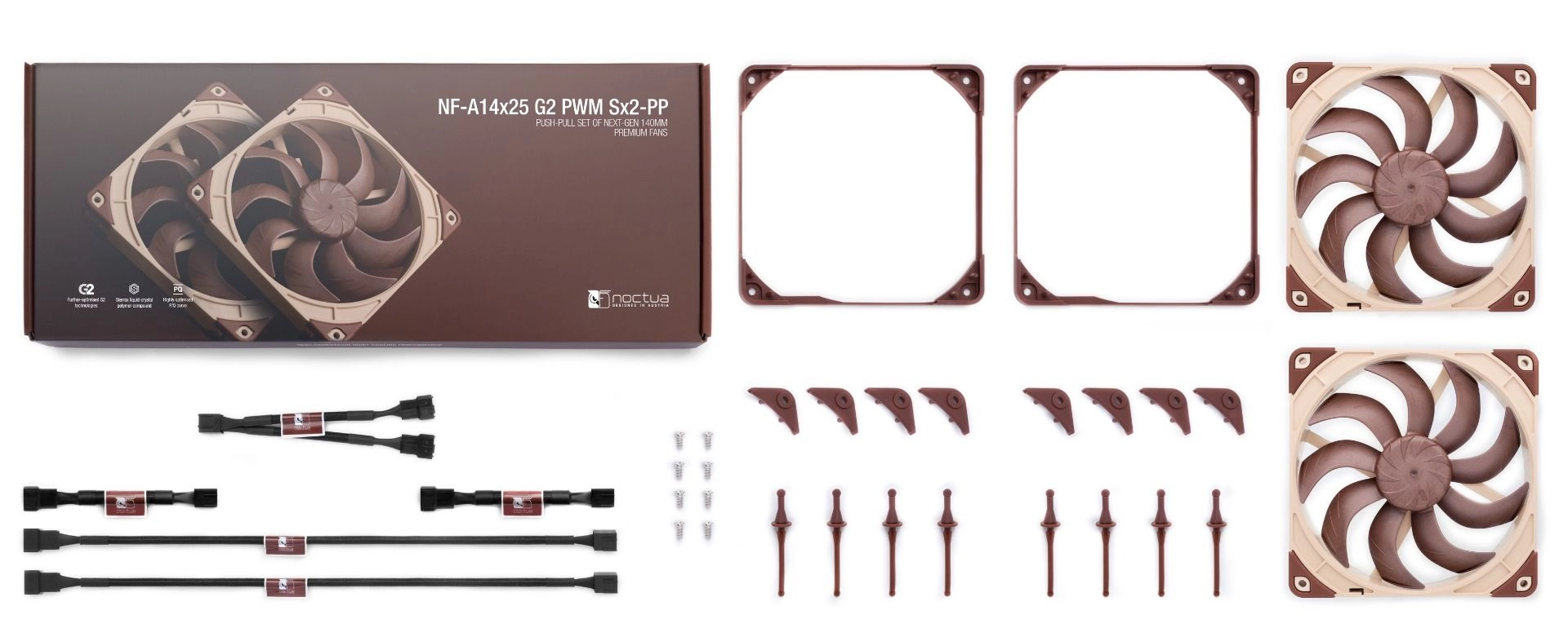 NF-A14x25 G2 PWM Sx2-PP - 2 fans 140mm