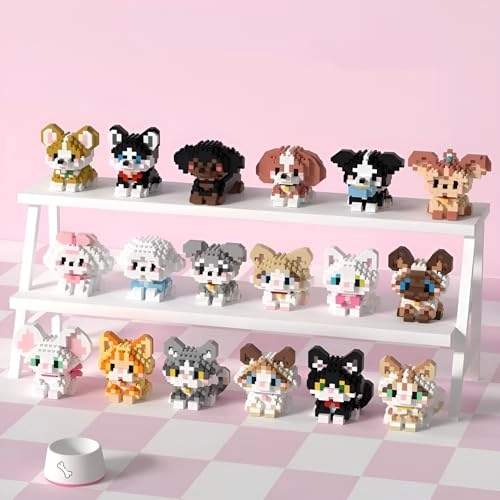 Mini Cat Building Blocks (S16) - Small Cute Cat Figures Pack