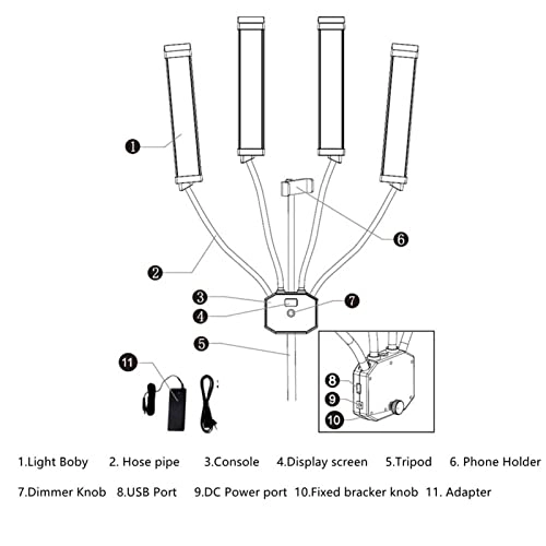 four Arms Long Strips LED Fill Light