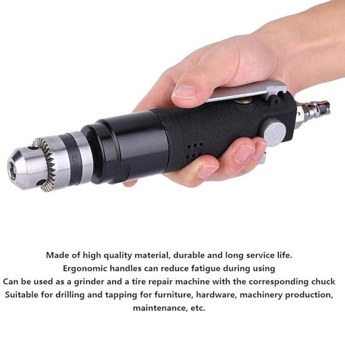 3/8 High Speed Straight Air Power Drill - Pneumatic 3/8" Chuck 22000rpm