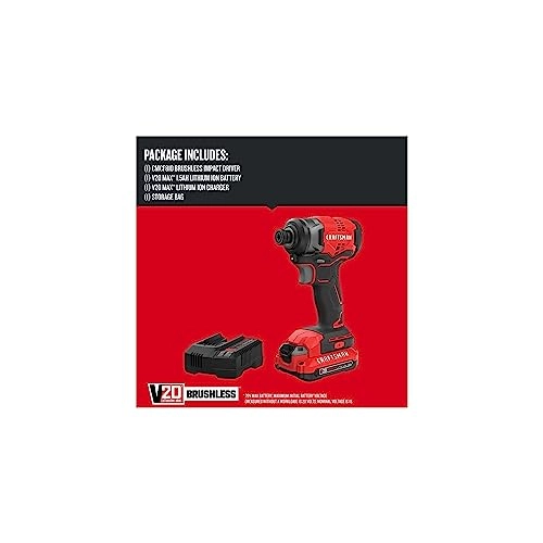 V20 Cordless Impact Driver - 1/4 inch Brushless 20V