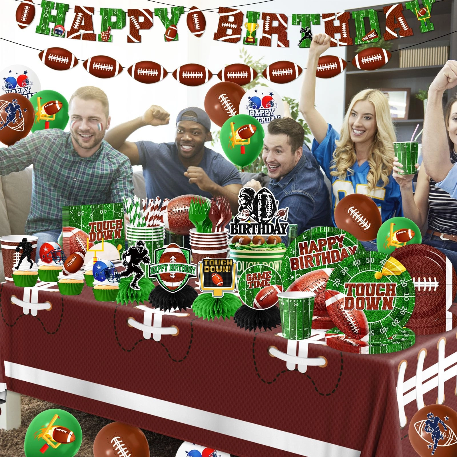 Football Birthday Party Decorations - 191Pcs Birthday