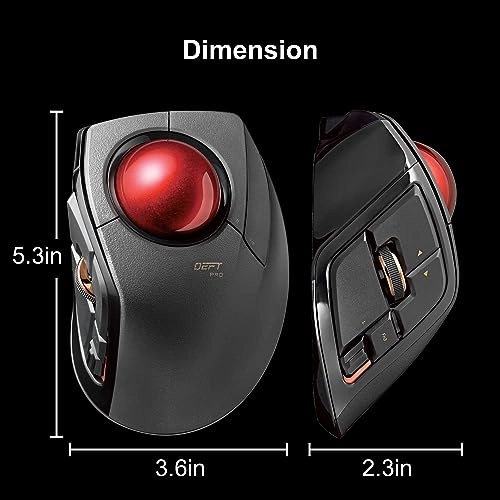 DEFT PRO Trackball Mouse - Bluetooth, Wired, Wireless