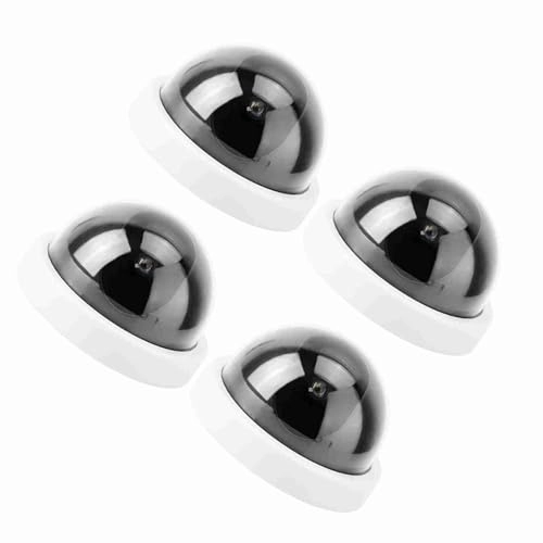 Dummy Fake Security Camera - 4pcs Dome Simulation Red Flashing Led