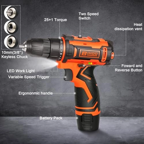 Drill Driver Set - 1.5 Amp Hours 12 Volts