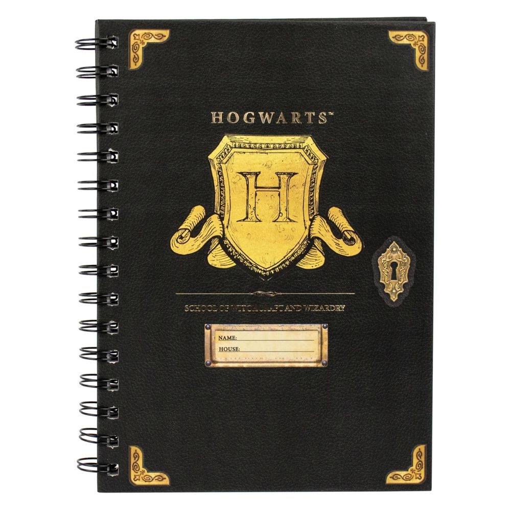 BLUE SKY STUDIOS Harry Potter Hogwarts Shield Notebook A5 Spiral - Lined 80 Pages