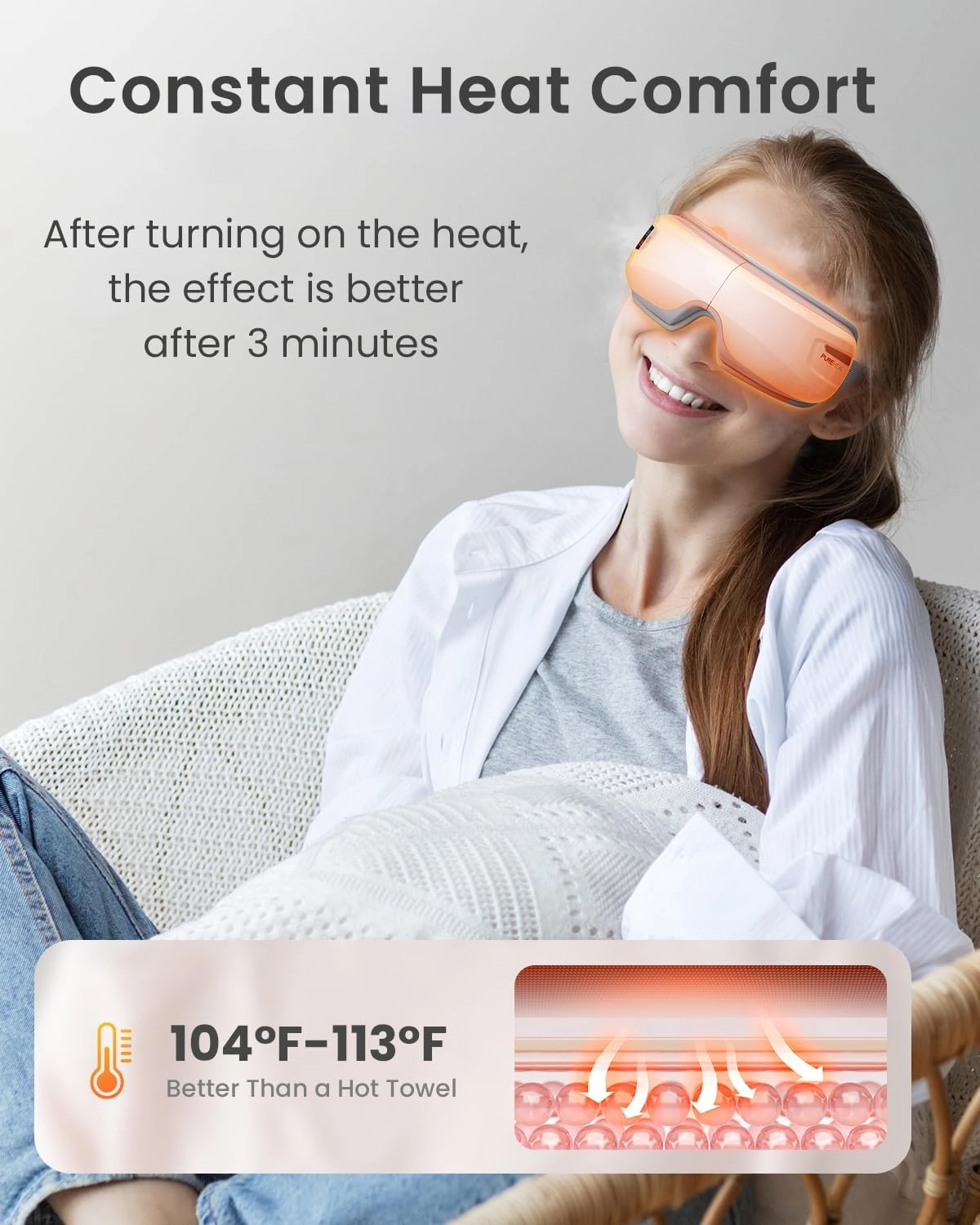 Eye Massager - 2-Level Heat Bluetooth